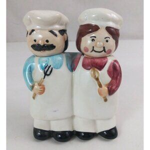 Vintage Alco Shakeables Chef Couple 4.75" Salt & Pepper Shakers